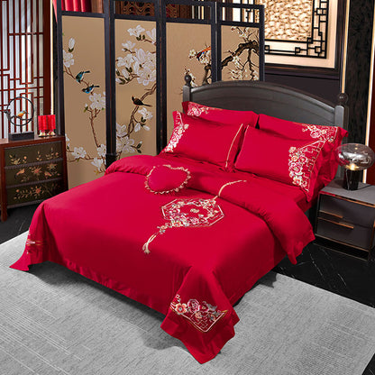 Cotton Wedding Embroidery Collection#9302 (Bedding Set)