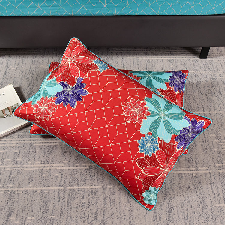 Trendy Red Cotton Sateen Wedding Collection #9608 (Bedding Set)
