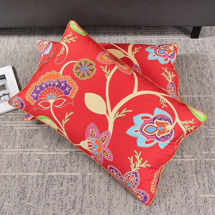 Trendy Red Cotton Sateen Wedding Collection #9607 (Bedding Set)